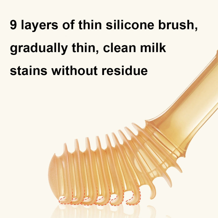 Food-grade Silicone Baby Milk Toothbrush + Tongue Brush Children Oral Cleaning Brush, Color: Pink