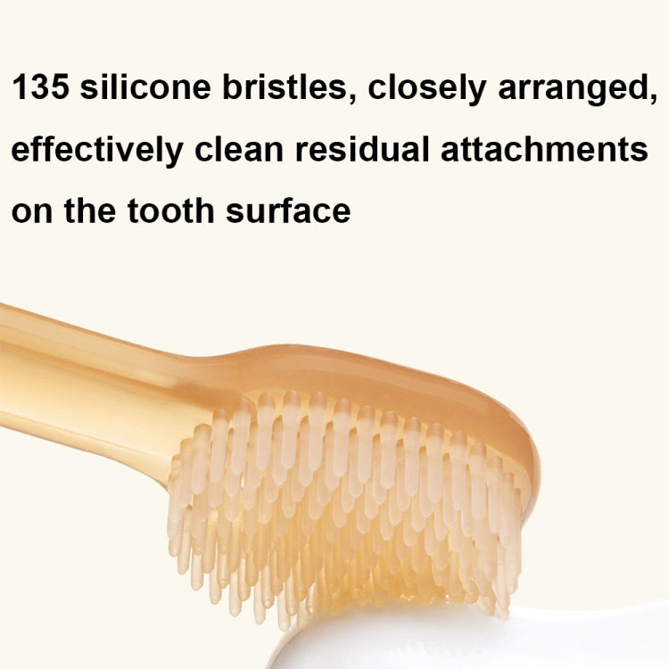 Food-grade Silicone Baby Milk Toothbrush + Tongue Brush Children Oral Cleaning Brush, Color: Green