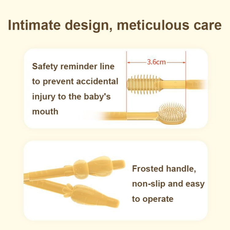 Food-grade Silicone Baby Milk Toothbrush + Tongue Brush Children Oral Cleaning Brush, Color: Green