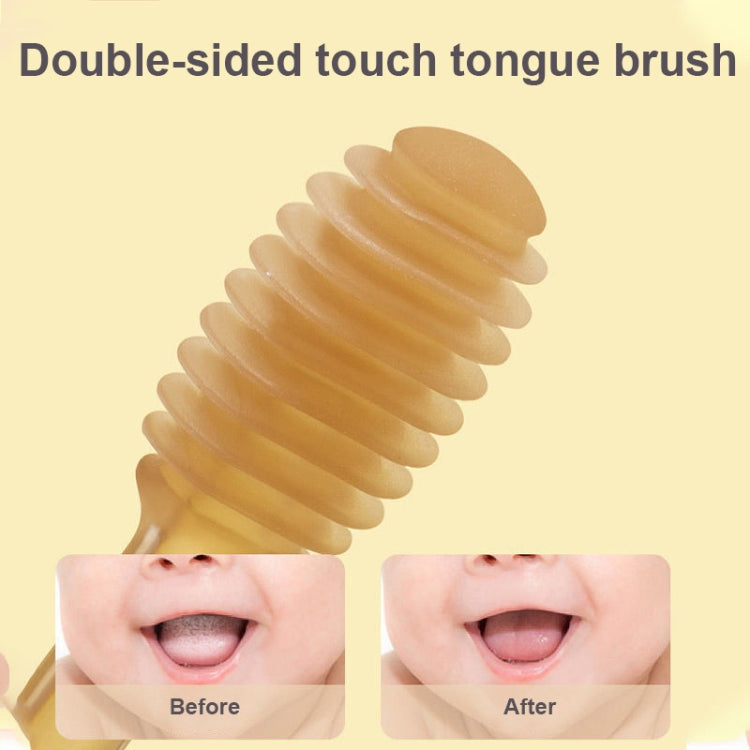 Food-grade Silicone Baby Milk Toothbrush + Tongue Brush Children Oral Cleaning Brush, Color: Green
