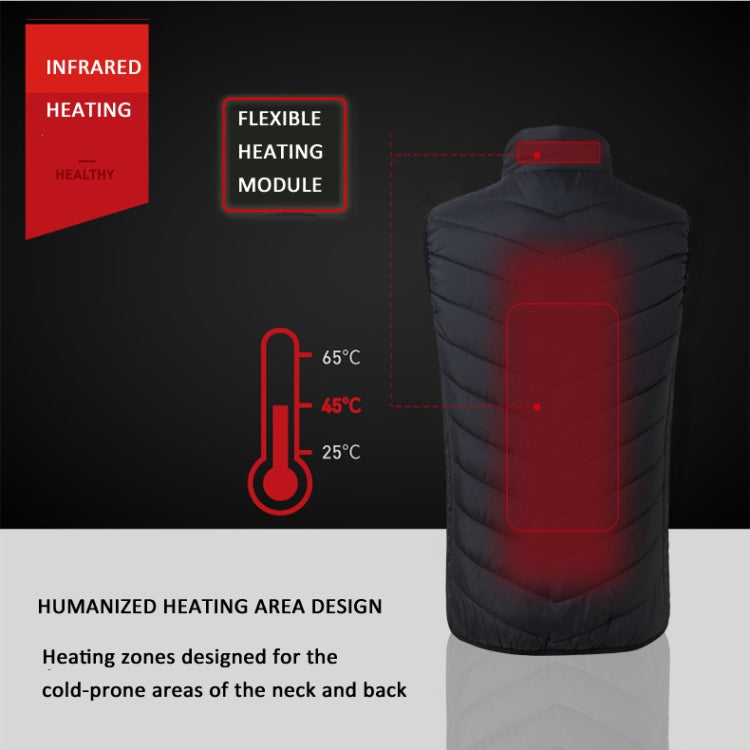 2 Area Single Control USB Electric Heating Undershirt Intelligent Warm Vest, Size: XXL