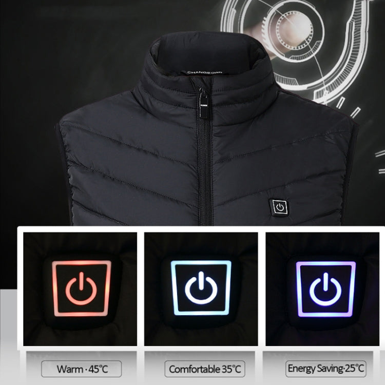 2 Area Single Control USB Electric Heating Undershirt Intelligent Warm Vest, Size: XXXXL