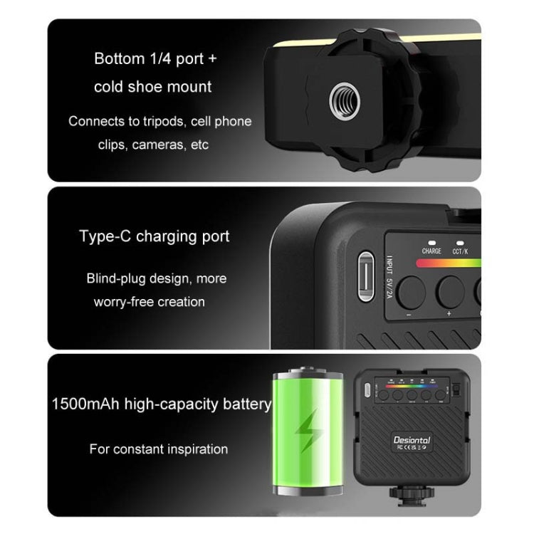 Desiontal X1 Portable RGB Cell Phone Live Streaming Fill Light