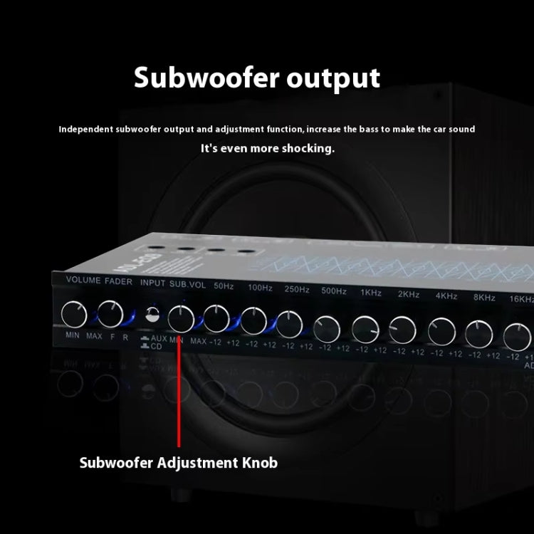 ADL-EQ9  Car Audio 9-Band Equalizer EQ Tuning Crossover Amplifier - Black