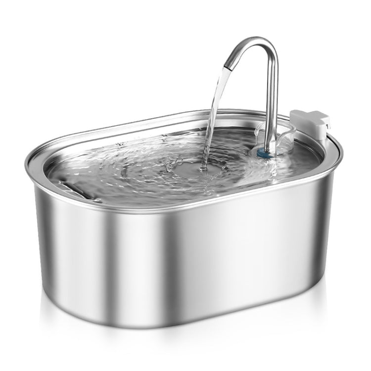 3.2L Stainless Steel Faucet Pet Water Fountain Quiet Cats Water Dispenser - USB Port