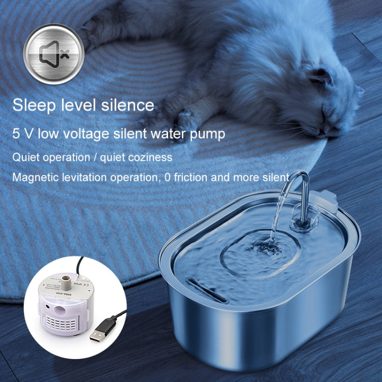 3.2L Stainless Steel Faucet Pet Water Fountain Quiet Cats Water Dispenser - USB Port