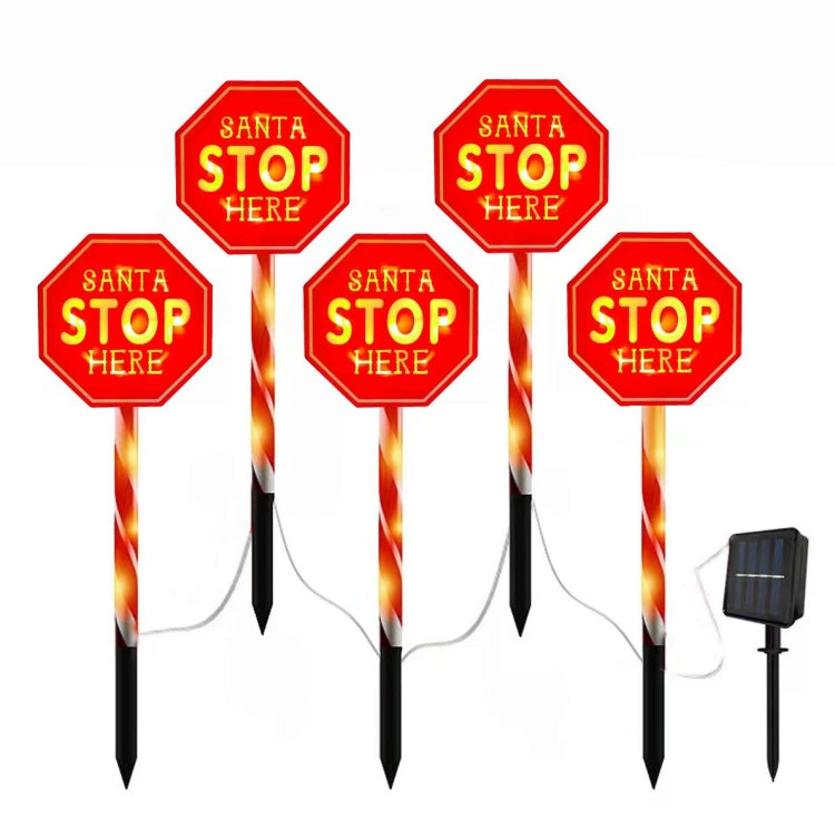 Outdoor LED Ground Plug Solar Christmas Road Sign, Style: Octagonal Road Sign