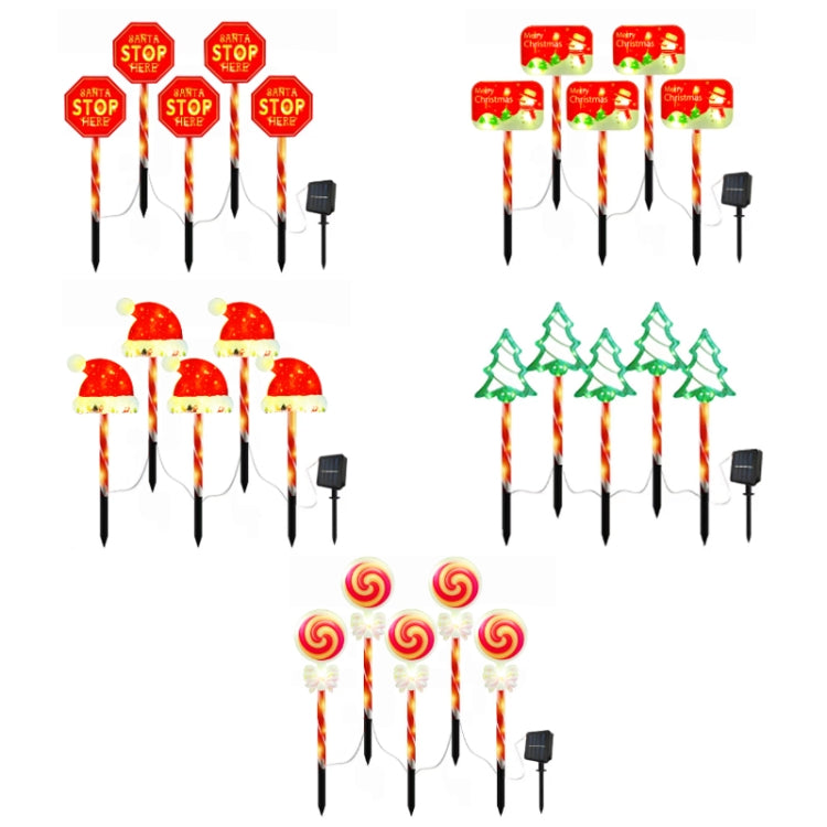 Outdoor LED Ground Plug Solar Christmas Road Sign, Style: Christmas Tree