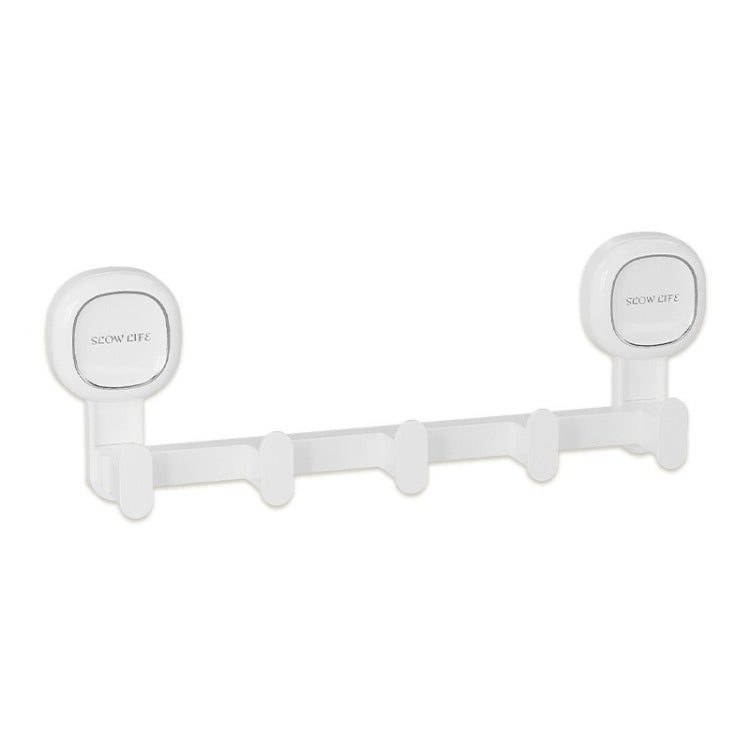 Multifunctional Suction Cup Hook Punch-free Traceless Adhesive Hook Storage Rack, Color: White