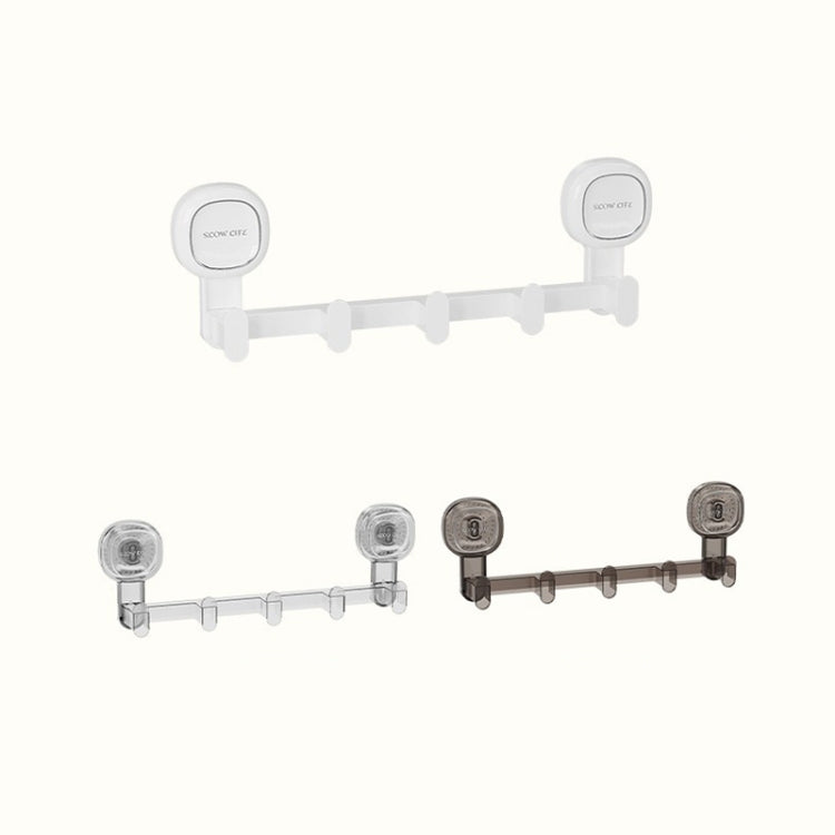 Multifunctional Suction Cup Hook Punch-free Traceless Adhesive Hook Storage Rack, Color: Gray