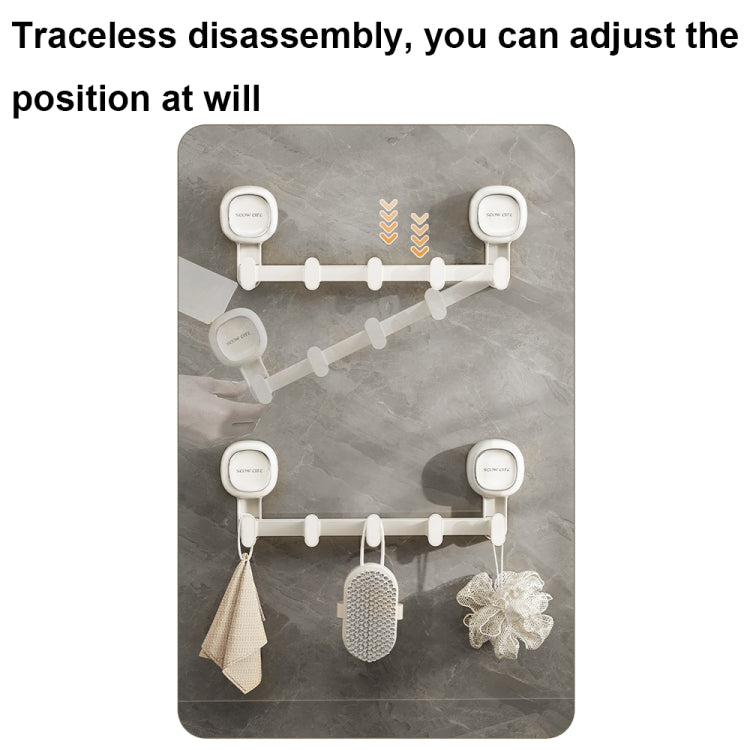 Multifunctional Suction Cup Hook Punch-free Traceless Adhesive Hook Storage Rack, Color: White