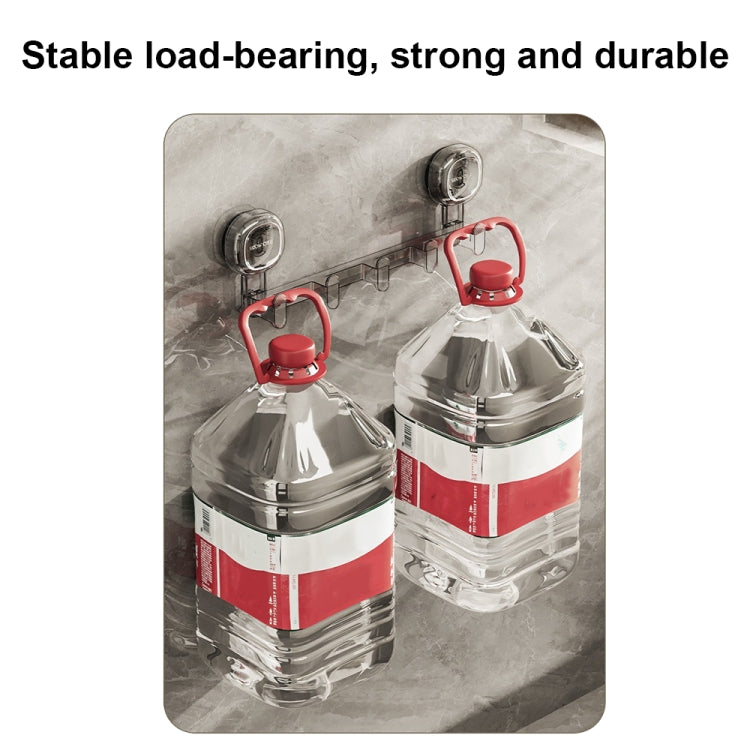 Multifunctional Suction Cup Hook Punch-free Traceless Adhesive Hook Storage Rack, Color: Gray