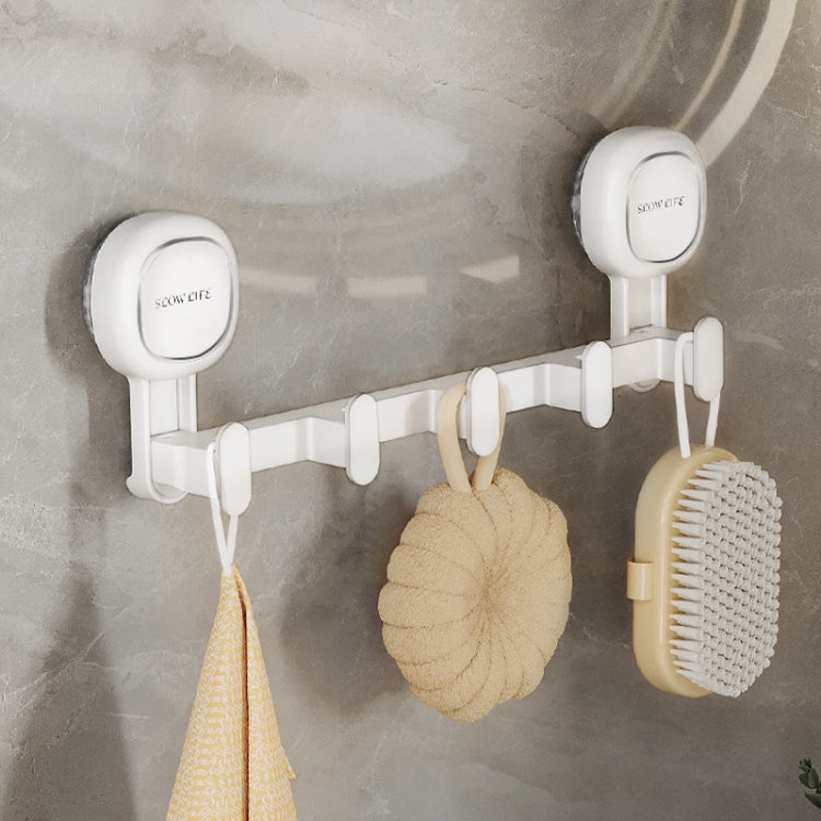 Multifunctional Suction Cup Hook Punch-free Traceless Adhesive Hook Storage Rack, Color: Transparent