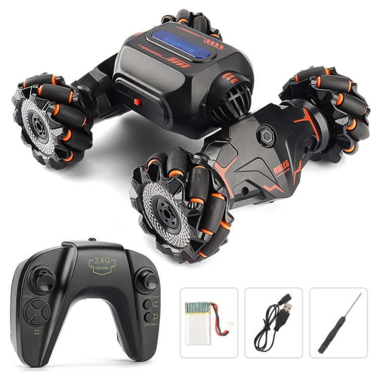 Children RC Car Toy Lights Electric Gesture Sensor Remote Control Twisting Stunt Car, Color: Orange Single RC - 1:12