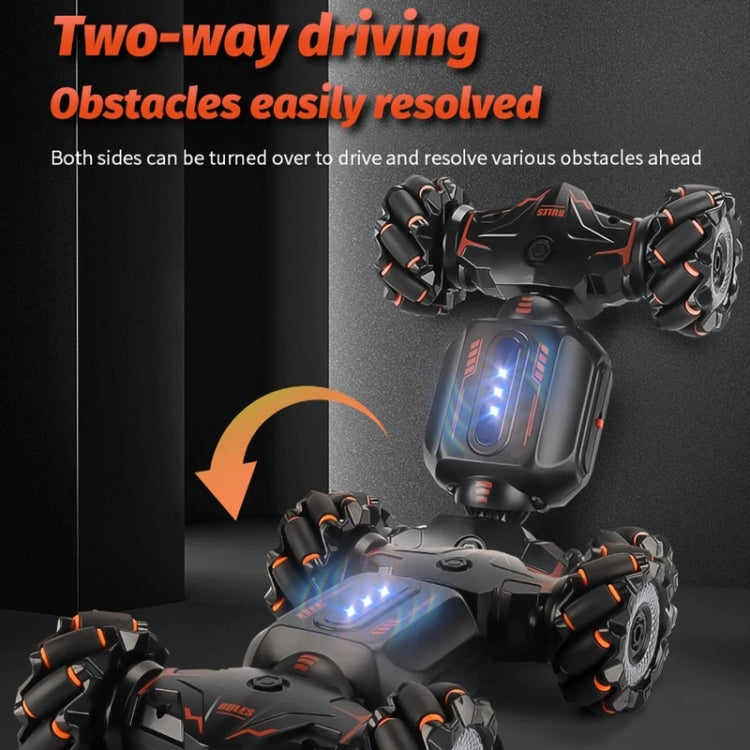 Children RC Car Toy Lights Electric Gesture Sensor Remote Control Twisting Stunt Car, Color: Orange Dual RC - 1:12