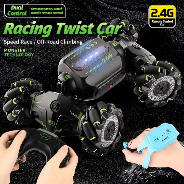 Children RC Car Toy Lights Electric Gesture Sensor Remote Control Twisting Stunt Car, Color: Orange Single RC - 1:12