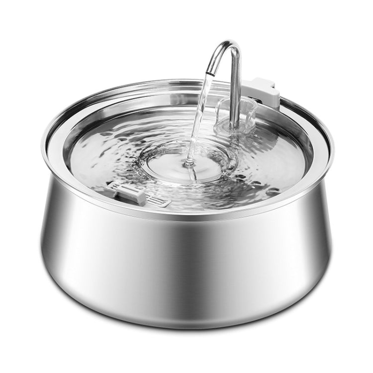 4L Pet Water Dispenser Stainless Steel Cats Water Fountain Large Capacity Automatic Cat Drinker, Style: Without Window - USB Port