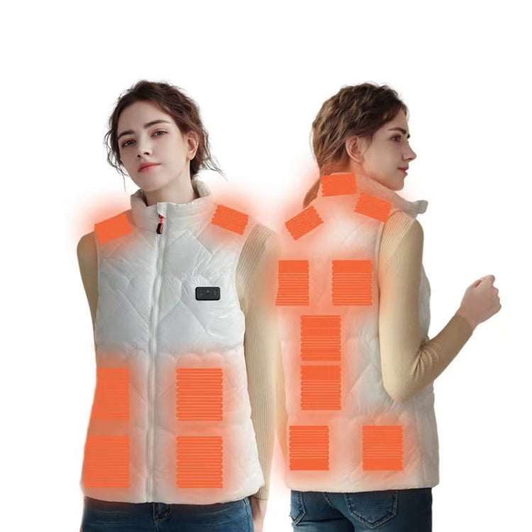 15 Areas Heated Shiny Vest For Women With 3 Independent Temperature Control, Size: L
