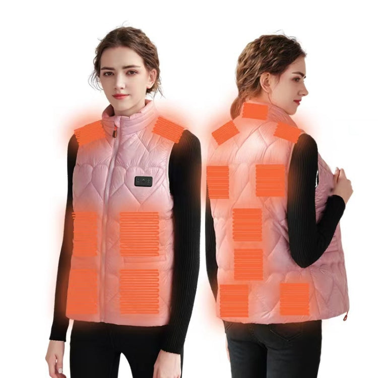 15 Areas Heated Shiny Vest For Women With 3 Independent Temperature Control, Size: XXL