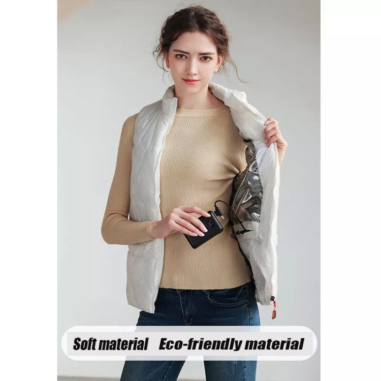 15 Areas Heated Shiny Vest For Women With 3 Independent Temperature Control, Size: L