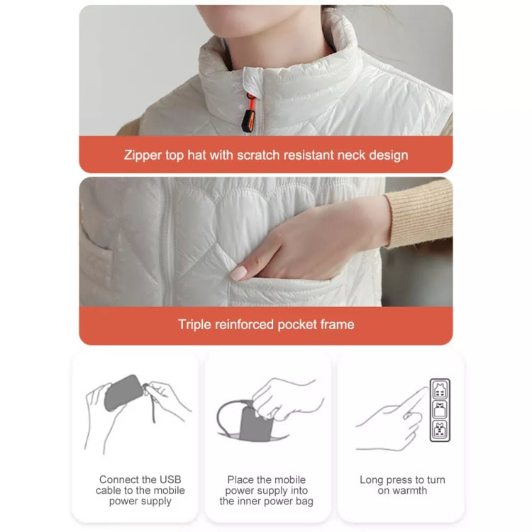 15 Areas Heated Shiny Vest For Women With 3 Independent Temperature Control, Size: XL