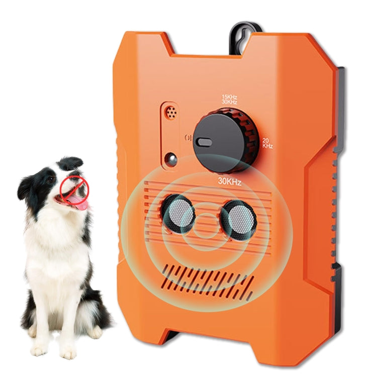 Ultrasonic Bark Stopper Anti-barking Dog Training Device With 3 Modes - Orange