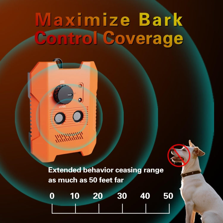Ultrasonic Bark Stopper Anti-barking Dog Training Device With 3 Modes - Orange