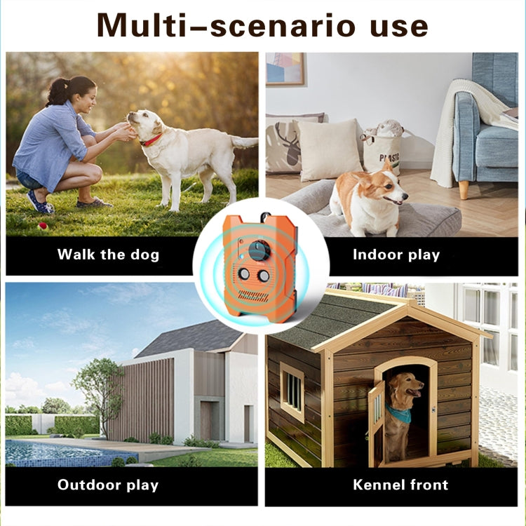 Ultrasonic Bark Stopper Anti-barking Dog Training Device With 3 Modes - Orange