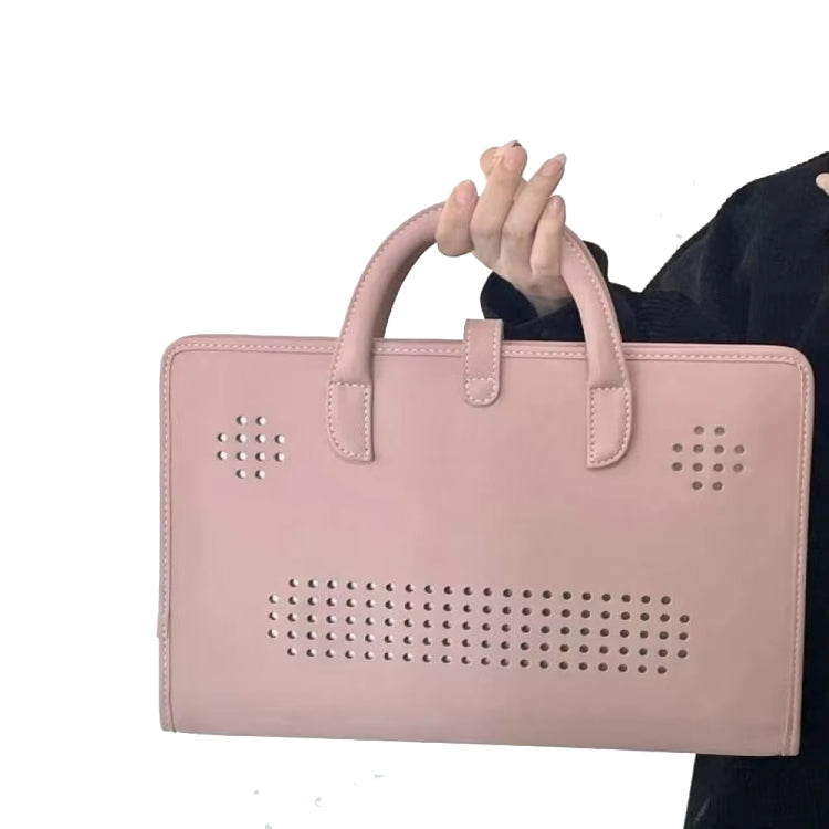 14 Inch Pink Girl Style PU Laptop Bag Protective Case with Handle