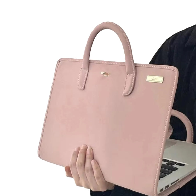 14 Inch Pink Girl Style PU Laptop Bag Protective Case with Handle