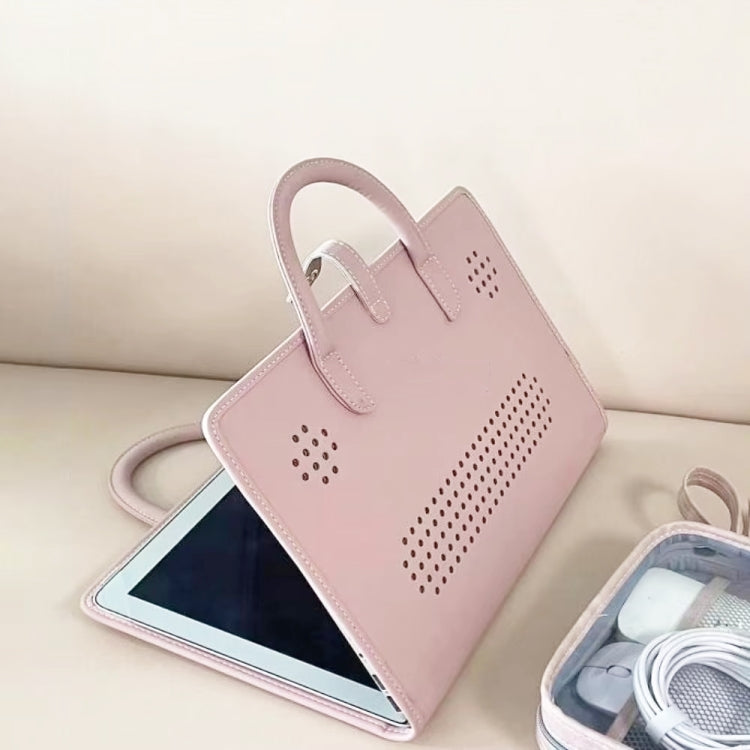 14 Inch Pink Girl Style PU Laptop Bag Protective Case with Handle