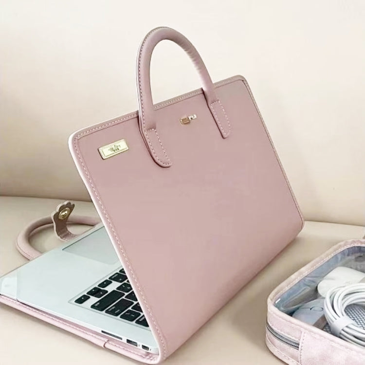 14 Inch Pink Girl Style PU Laptop Bag Protective Case with Handle