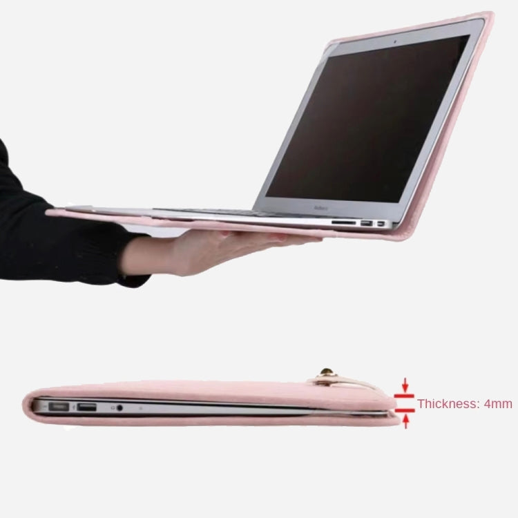 14 Inch Pink Girl Style PU Laptop Bag Protective Case with Handle