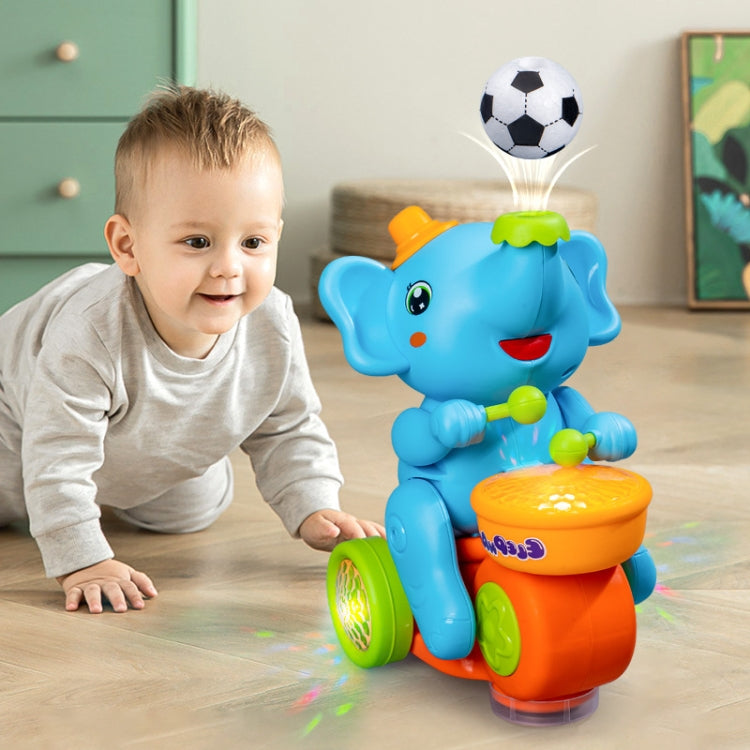 Children Electric Ball Blowing Drumming Elephant Sound Light Toy Car