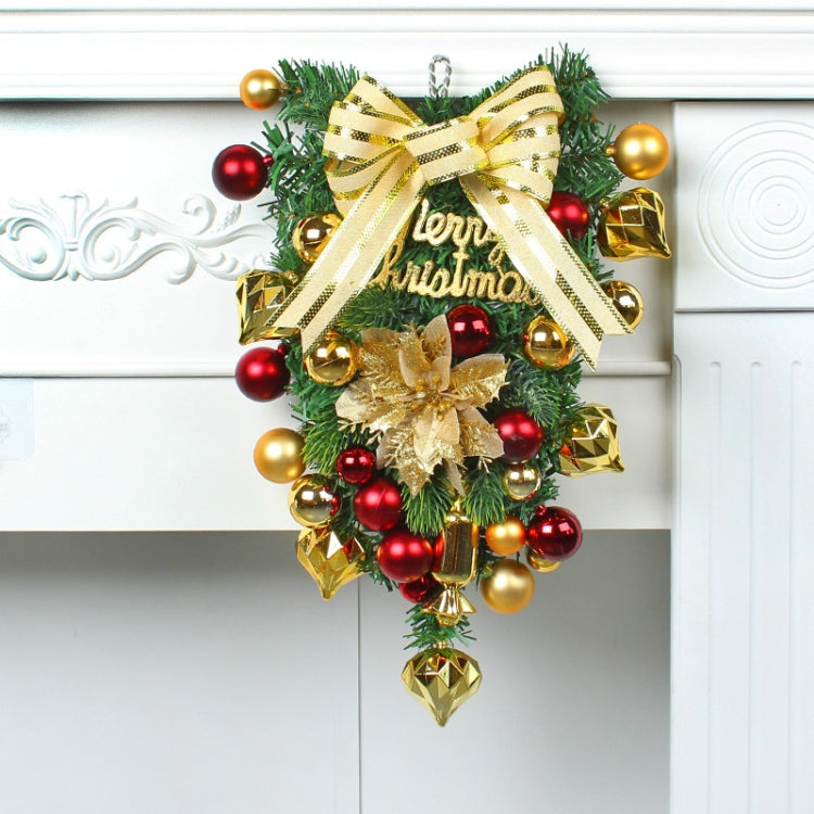 Christmas Wreath Rattan Door Pendant Decoration, Style: K1-2 Water Drop 47cm