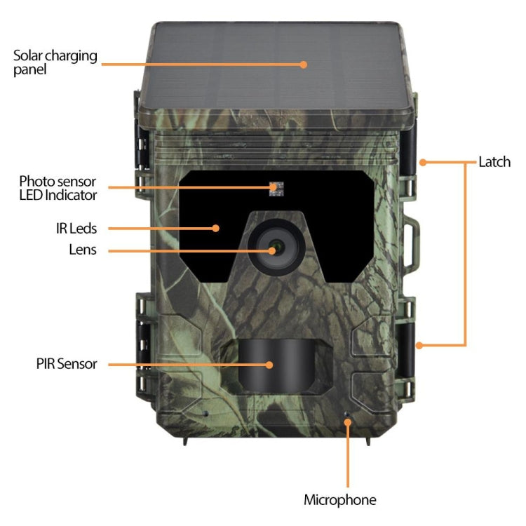 HC600A HD Night Vision Infrared Motion Detection Hunting Camera with Solar Panel