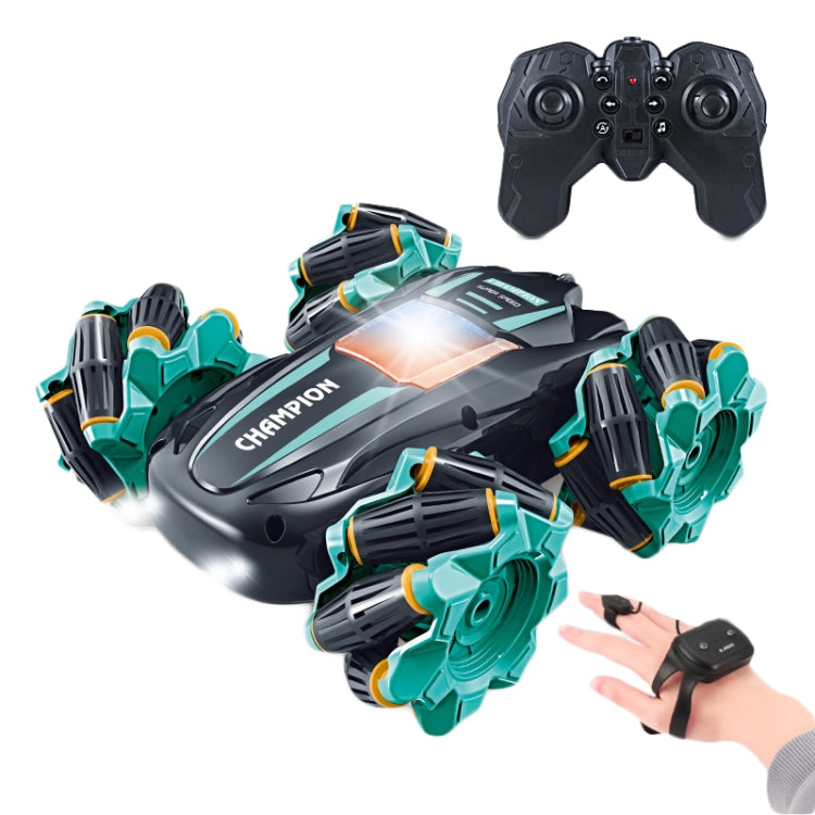 2.4G Stunt RC Car Drift Car Double-sided Racing Tumble Buggy Toy, Style: Dual RC Green