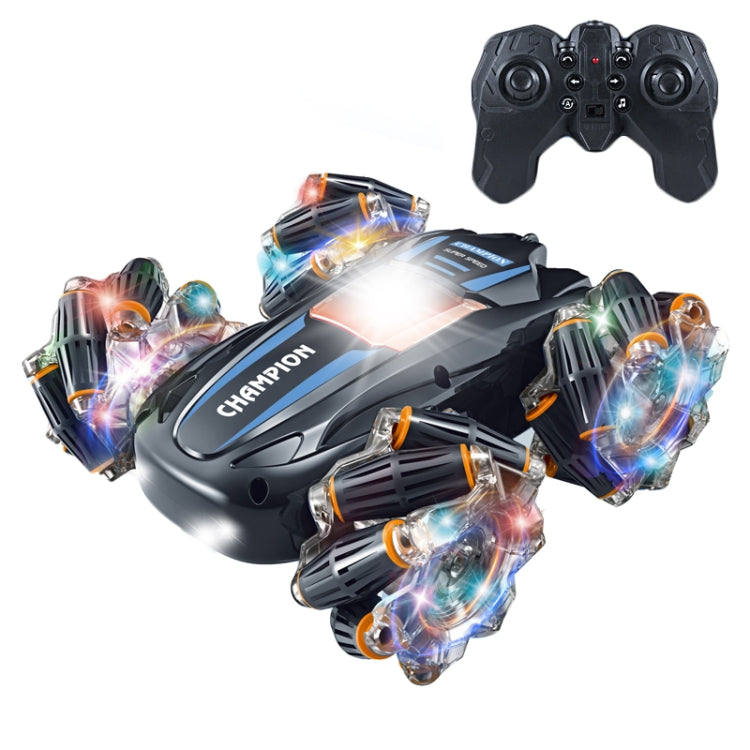 2.4G Stunt RC Car Drift Car Double-sided Racing Tumble Buggy Toy, Style: Single RC Blue Light Wheel