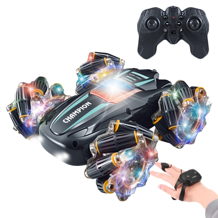 2.4G Stunt RC Car Drift Car Double-sided Racing Tumble Buggy Toy, Style: Dual RC Green Light Wheel