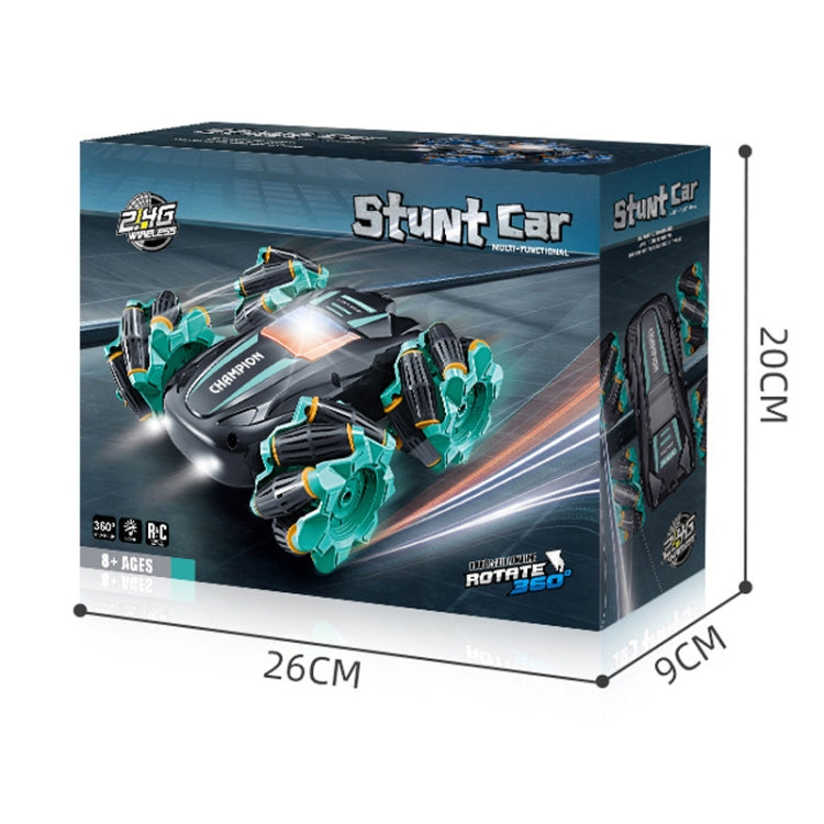 2.4G Stunt RC Car Drift Car Double-sided Racing Tumble Buggy Toy, Style: Dual RC Green Light Wheel