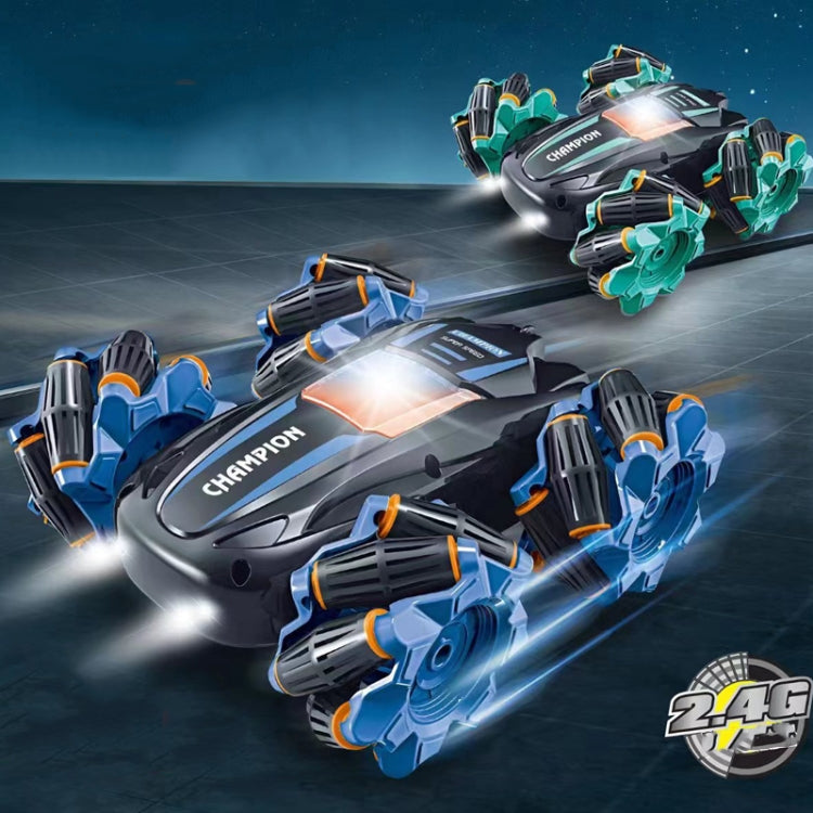 2.4G Stunt RC Car Drift Car Double-sided Racing Tumble Buggy Toy, Style: Single RC Blue Light Wheel