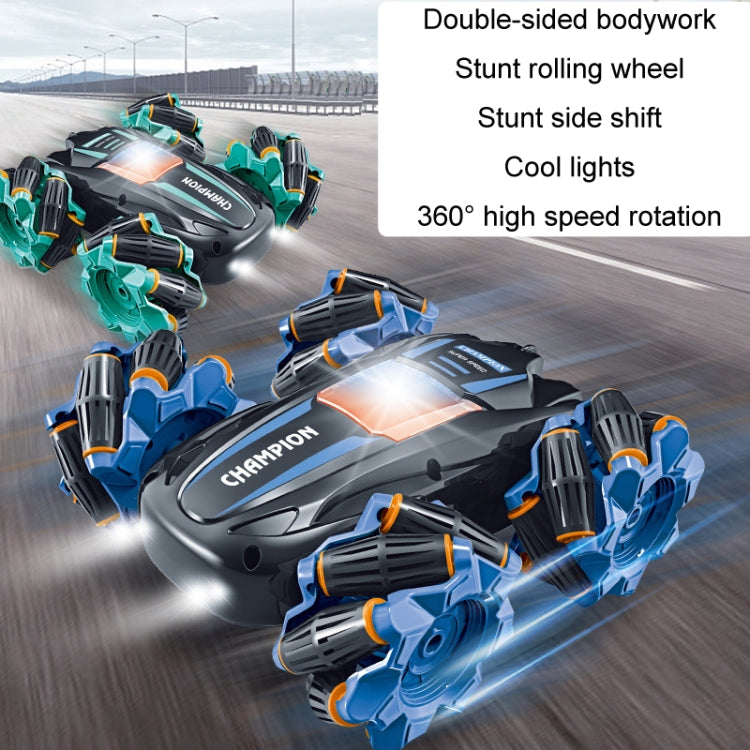 2.4G Stunt RC Car Drift Car Double-sided Racing Tumble Buggy Toy, Style: Single RC Blue