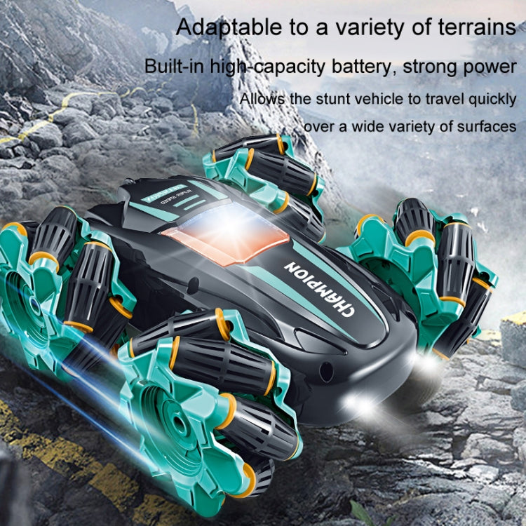 2.4G Stunt RC Car Drift Car Double-sided Racing Tumble Buggy Toy, Style: Single RC Blue Light Wheel