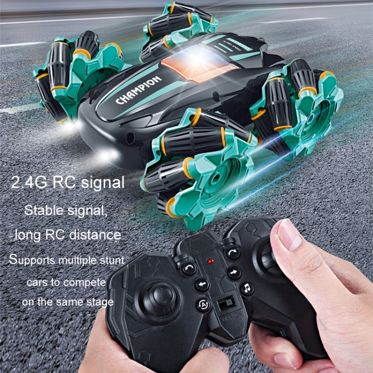 2.4G Stunt RC Car Drift Car Double-sided Racing Tumble Buggy Toy, Style: Single RC Blue Light Wheel