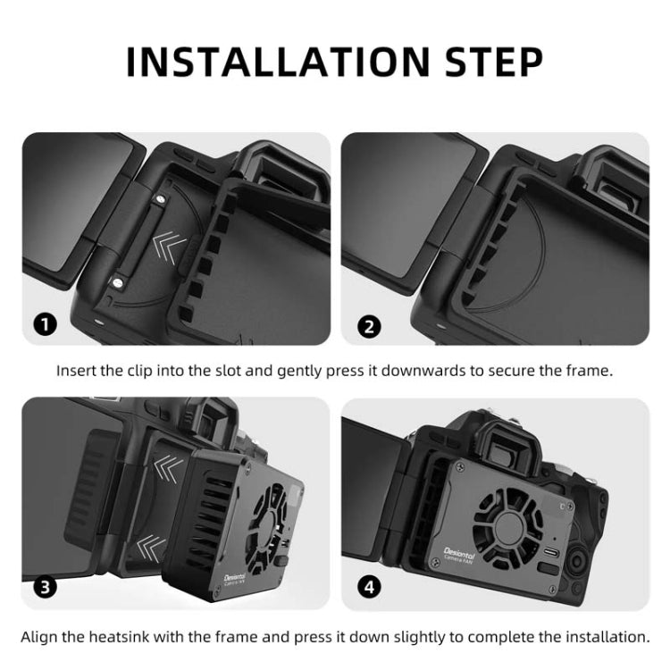 For Canon / Sony / FUJIFILM Desiontal F01 Portable Metal Case Semiconductor Camera Cooler SLR Cooling Fan