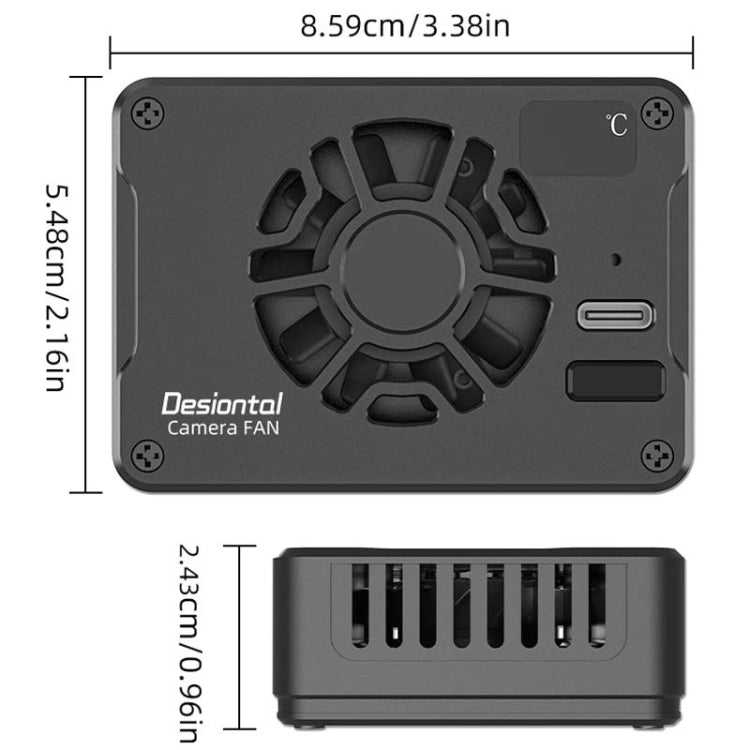 For Canon / Sony / FUJIFILM Desiontal F01 Portable Metal Case Semiconductor Camera Cooler SLR Cooling Fan