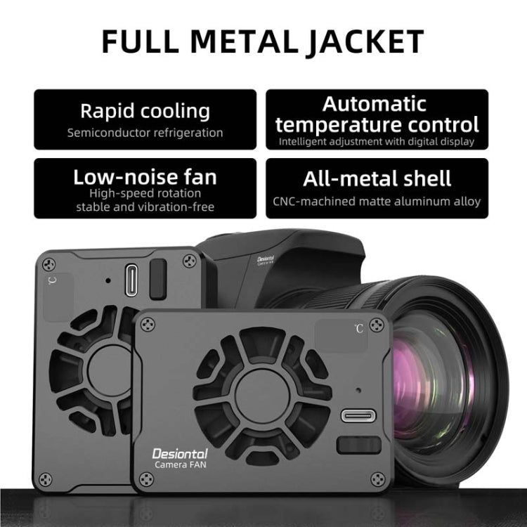 For Canon / Sony / FUJIFILM Desiontal F01 Portable Metal Case Semiconductor Camera Cooler SLR Cooling Fan