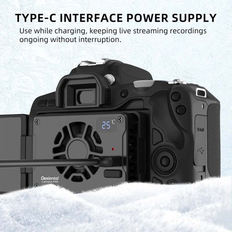 For Canon / Sony / FUJIFILM Desiontal F01 Portable Metal Case Semiconductor Camera Cooler SLR Cooling Fan