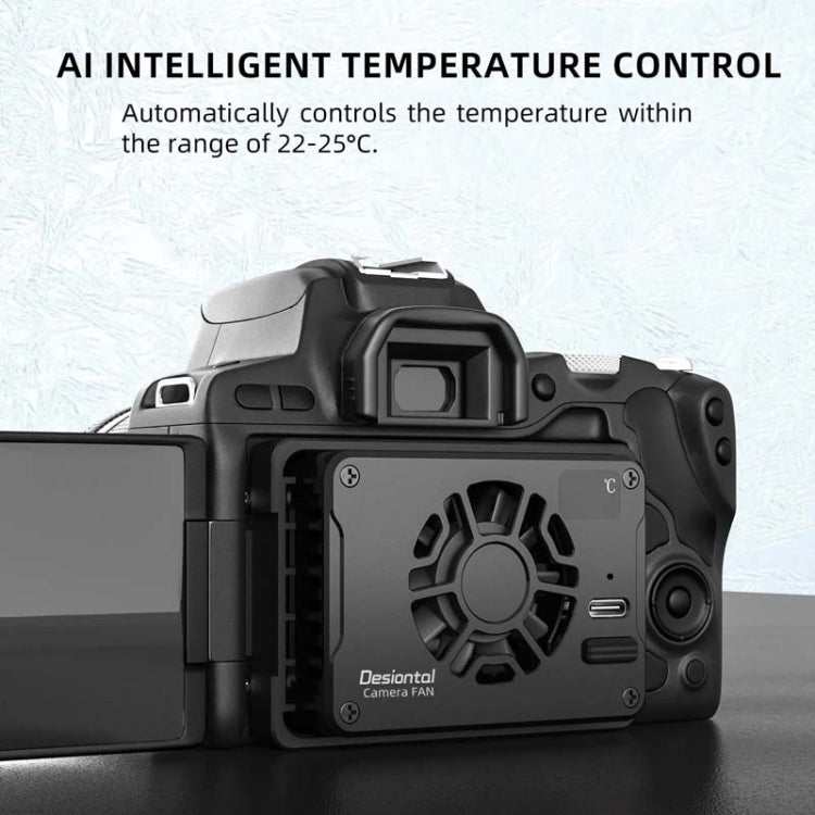 For Canon / Sony / FUJIFILM Desiontal F01 Portable Metal Case Semiconductor Camera Cooler SLR Cooling Fan