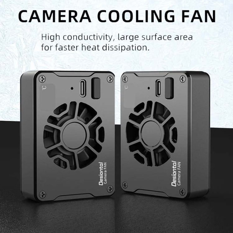For Canon / Sony / FUJIFILM Desiontal F01 Portable Metal Case Semiconductor Camera Cooler SLR Cooling Fan